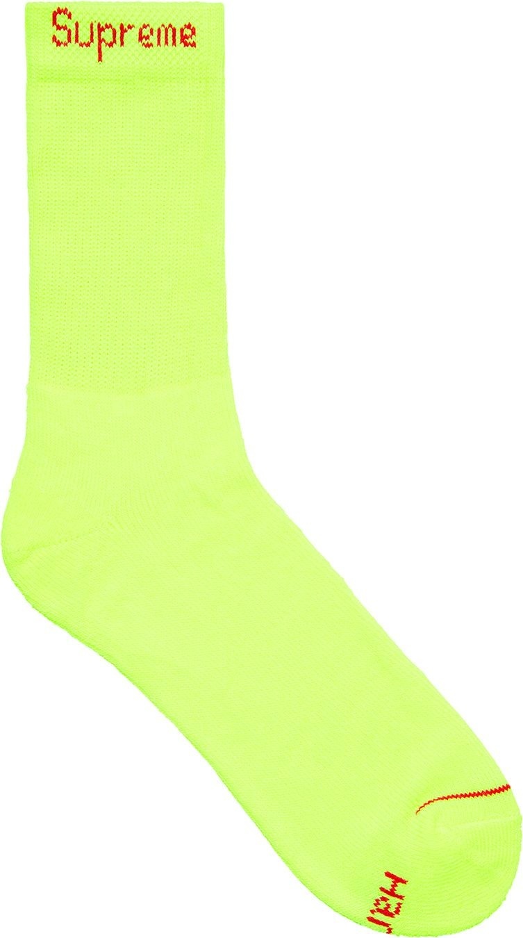 Supreme®/Hanes® Crew Socks (4 Pack - Fluorescent Yellow) view 4